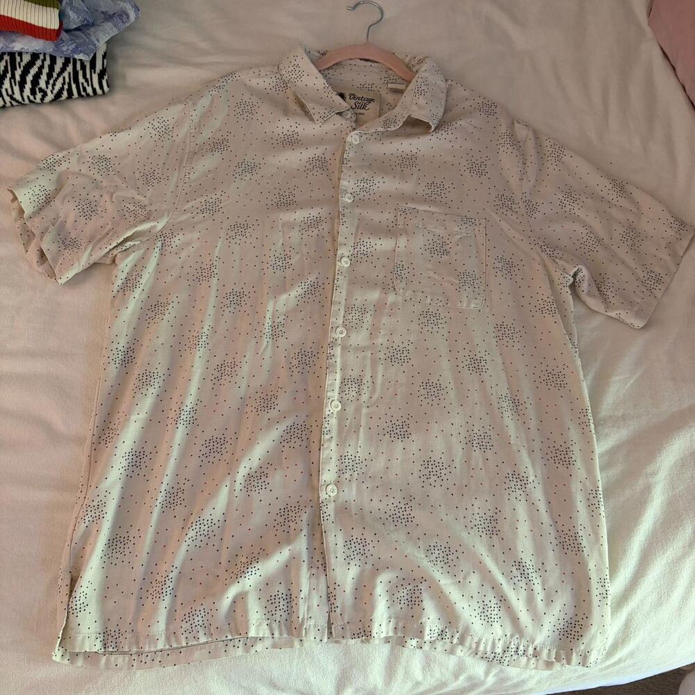 VINTAGE 90s VINTAGE SILK POLKA DOT SHORT SLEEVE BUTTON DOWN